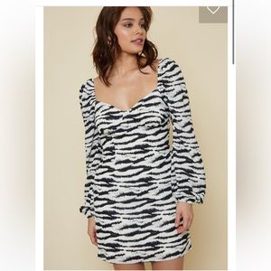 LONG SLEEVE ZEBRA MINI DRESS